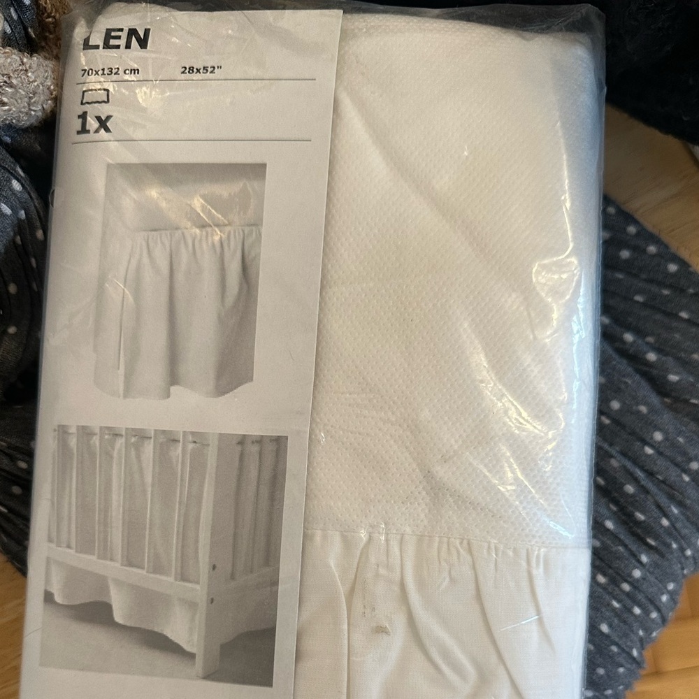 IKEA White Crib Skirt